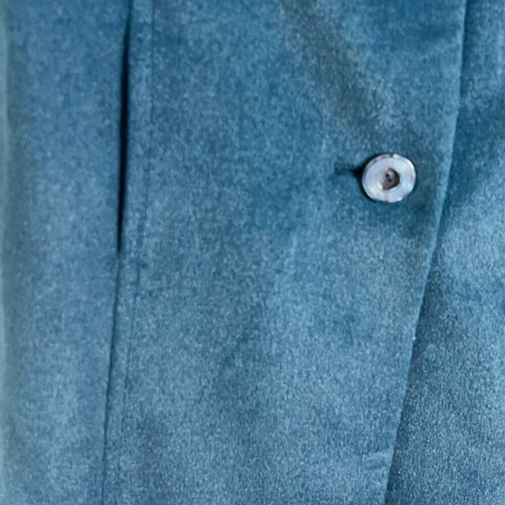 May Lai Co Overcoat Womens S-M Blue Wool Single Breasted Two Button Notch Lapel - Picture 4 of 16